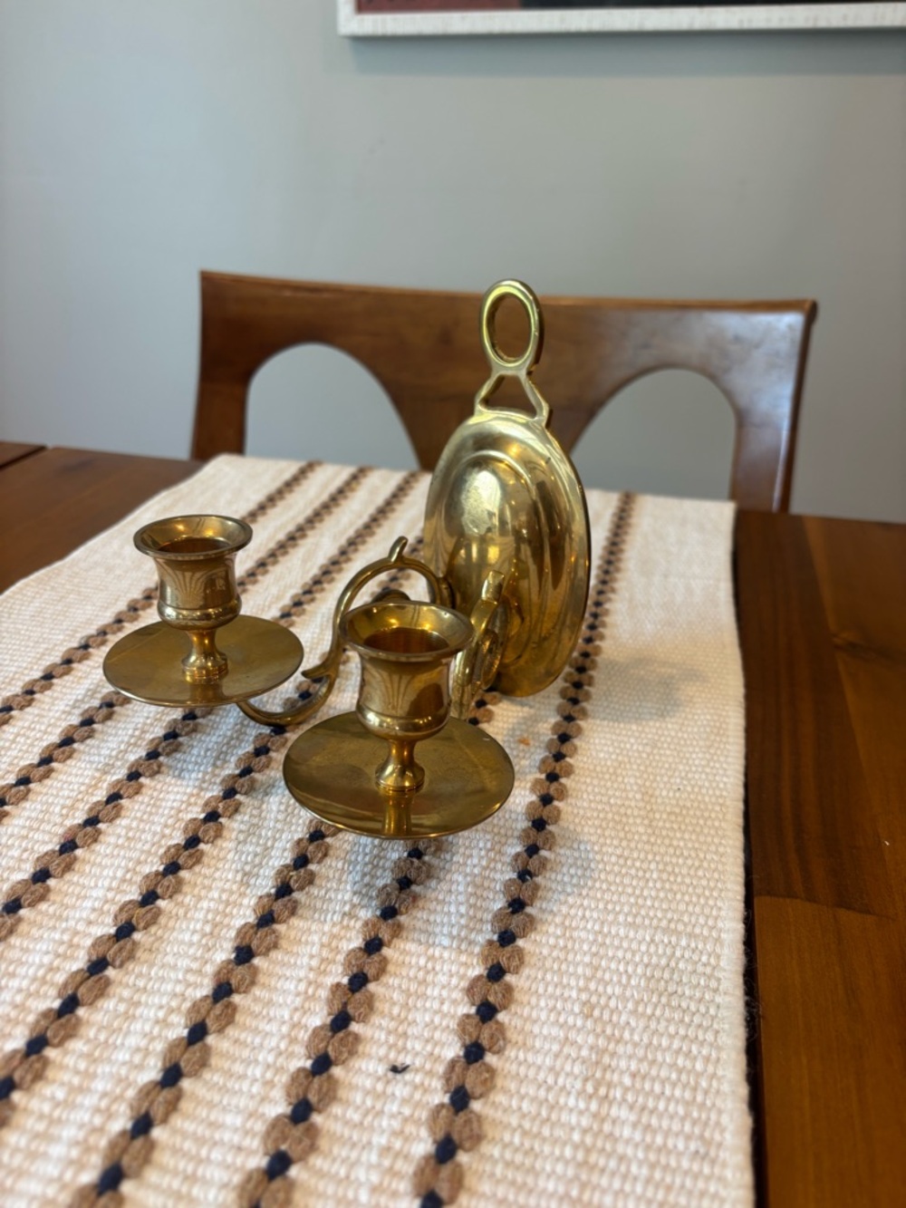 Vintage Wall Mounted Brass Candlestick Holder for Two Candles